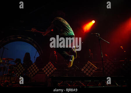 Fragen live bei o2 Victoria Warehouse Februar 2019 Stockfoto