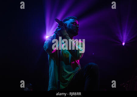 Fragen live bei o2 Victoria Warehouse Februar 2019 Stockfoto