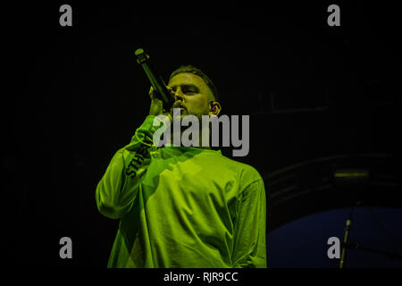 Fragen live bei o2 Victoria Warehouse Februar 2019 Stockfoto