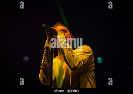Fragen live bei o2 Victoria Warehouse Februar 2019 Stockfoto