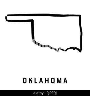Oklahoma einfaches Logo. Zustand Karte outline-glatten vereinfachte US-form Karte Vektor. Stock Vektor