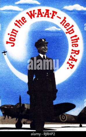 Britische Propaganda Poster über den Zweiten Weltkrieg zwei Britische Frauen Air Force (WAAF). 1942 Stockfoto