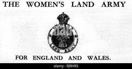 Weltkrieg zwei, Britische Propaganda Poster; Aufruf für Frauen Women's Land Army 1940 beitreten Stockfoto