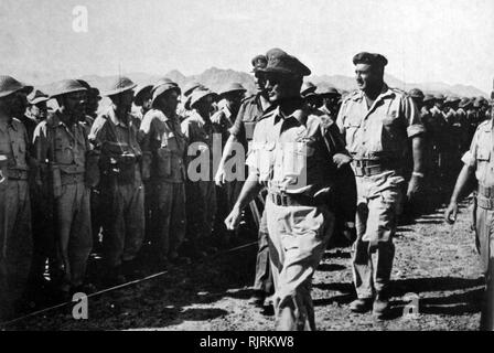 Moshe Dayan (1915-1981), israelischer militärischer Führer und Politiker. Gesehen hier als Generalstabschef der israelischen Streitkräfte (1953-58) während der Suez-krise 1956 Stockfoto