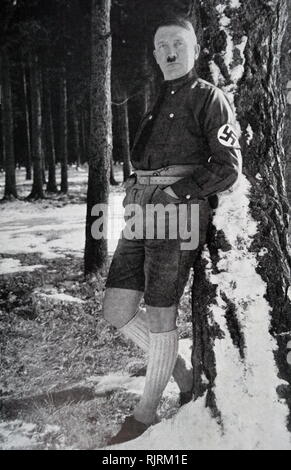 Adolf Hitler (1889 - 1945); deutscher Politiker, demagoge. Führer der NSDAP (Nationalsozialistische Deutsche Arbeiterpartei; NSDAP), stieg er in Deutschland an die Macht als Kanzler in den Jahren 1933 und Fuhrer ('Leiter') im Jahre 1934. Diktator von NS-Deutschland von 1933 bis 1945, Stockfoto