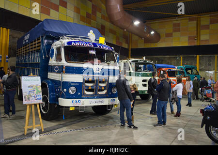 Pegaso Lkw. Retro Málaga 2019. Spanien. Stockfoto