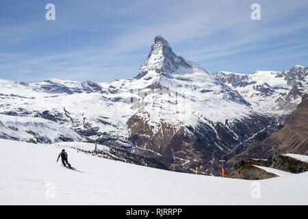 Matterhorn Skigebiet, Schweizer Alpen Stockfoto