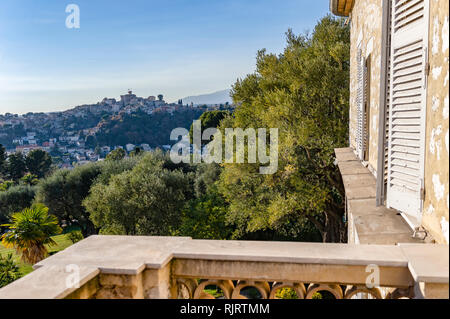 Frankreich. Alpes-Maritimes (06). Cagnes-sur-Mer Blick vom Haus' bei Colettes 'Renoir Museum Stockfoto