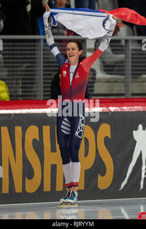 Vom 7. Februar 2019 Inzell, Deutschland ISU World Single Entfernungen Eisschnelllauf Meisterschaften 3000 m Martina Sablikova Stockfoto