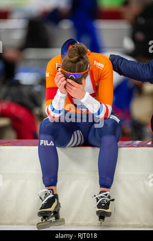 Vom 7. Februar 2019 Inzell, Deutschland ISU World Single Entfernungen Eisschnelllauf Meisterschaften 3000 m Ireen Wust Stockfoto