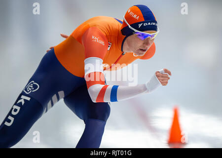 Vom 7. Februar 2019 Inzell, Deutschland ISU World Single Entfernungen Eisschnelllauf Meisterschaften 3000 m Carlijn Achtereekte Stockfoto