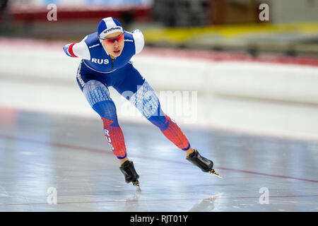 Inzell, Deutschland. 7. Feb 2019. ISU World Single Entfernungen Eisschnelllauf Meisterschaften 3000 m Elena Sokhryakova Credit: Orange Bilder vof/Alamy leben Nachrichten Stockfoto