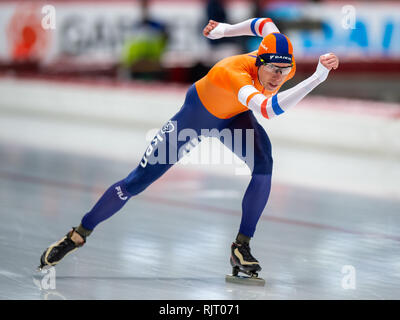 Inzell, Deutschland. 7. Feb 2019. ISU World Single Entfernungen Eisschnelllauf Meisterschaften 5000 m Jorrit Bergsma Credit: Orange Bilder vof/Alamy leben Nachrichten Stockfoto