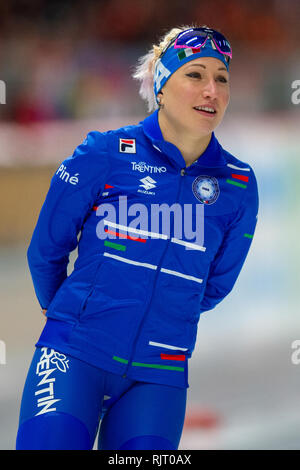 Inzell, Deutschland. 7. Feb 2019. ISU World Single Entfernungen Eisschnelllauf Meisterschaften Francesca Lollobrigida Credit: Orange Bilder vof/Alamy leben Nachrichten Stockfoto