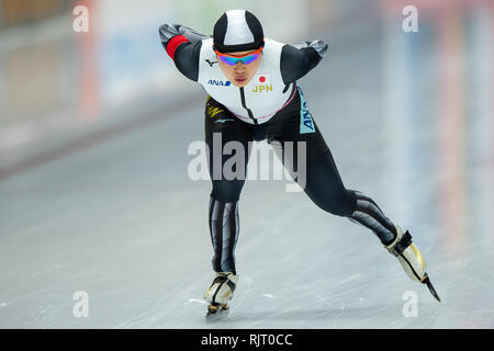 Inzell, Deutschland. 7. Feb 2019. ISU World Single Entfernungen Eisschnelllauf Meisterschaften Ayano Sato Credit: Orange Bilder vof/Alamy leben Nachrichten Stockfoto