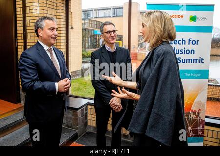 Den Haag, Niederlande. 08 Feb, 2019. Queen Maxima der Niederlande besuchen die Fintech zur Aufnahme Gipfel 2019 im Gemeentemuseum Den Haag, 8. Februar 2019. Quelle: Patrick Van Katwijk/|/dpa/Alamy leben Nachrichten Stockfoto