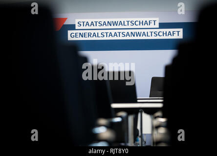 Hamburg, Deutschland. 06 Feb, 2019. Angesichts der großen Konferenz- und Tagungsraum in den neuen Räumlichkeiten der Hamburger Staatsanwaltschaft. Credit: Christian Charisius/dpa/Alamy leben Nachrichten Stockfoto