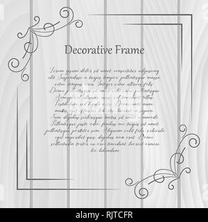 Vintage Frame auf Holz- Hintergrund. Vector Illustration. Stock Vektor