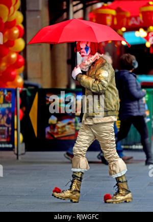 London, England, UK. Scary Clown in Leicester Square Stockfoto