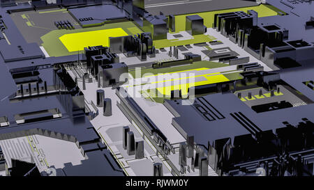 Eine abstrakte technische Hintergrund (3D-Rendering) Stockfoto