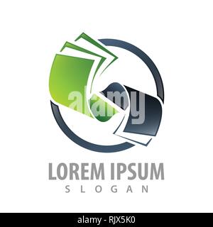 Kreis Rollen Papier logo Konzept Design. Symbol grafische Vorlage element Stock Vektor