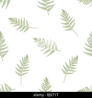Nahtlose Muster mit Hand gezeichnet Pastell fern Stock Vektor