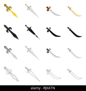 Kraft, Kampf, krummsäbel, Griff, Griff, Eroberer, Piraten, Gold, Silber, Kupfer, Mord, Ornament, Stahl, Soldat, Dekoration, Krieger, Spiel, Rüstung, Sharp, Messer, Schwert, Dolch, Messer, Waffen, Sabre, mittelalterliche, Set, Vector, Icon, Illustration, isoliert, Sammlung, Design, Element, Grafik, Zeichen, Vektor, Vektoren, Stock Vektor