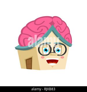 Haus Smart isoliert. Gehirn in Home Cartoon Stil. Gebäude brainy Vektor Stock Vektor