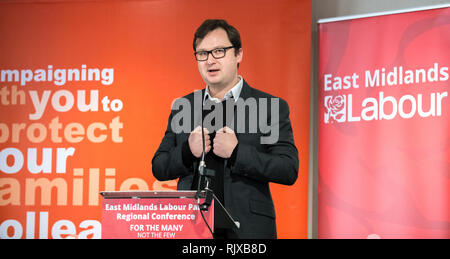 Alex Norris, Arbeit M.P. für Nottingham North auf der East Midlands Labour Party Conference 2019. Stockfoto