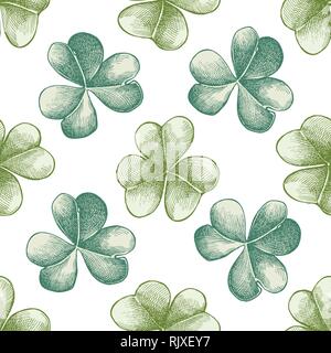 Nahtlose Muster mit Hand gezeichnet Pastell Klee Stock Vektor