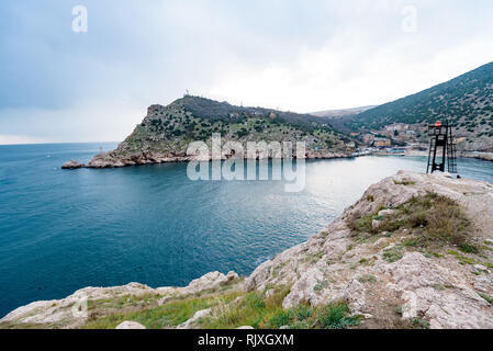 Panorama Bild vom Schwarzen Meer in Krim Stockfoto