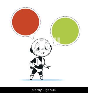 Chatbot Roboter Chat bot Support Technology Chatter virtuelle Hilfe Konzept Stock Vektor