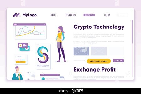 Anding Seite Vorlage. Digitales Marketing Analyst Stock Vektor