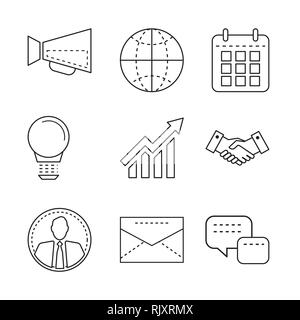 Business Icons mit thin line Elemente für Mobile, Web Apps, Infografik und Design. Stock Vektor