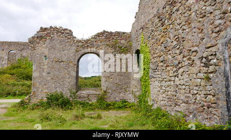 South Wheal Frances ist ein ehemaliges Bergwerk Zugriff auf das Kupfer und Zinn der großen Flachbild Lode südlich von Camborne, Cornwall, England Stockfoto