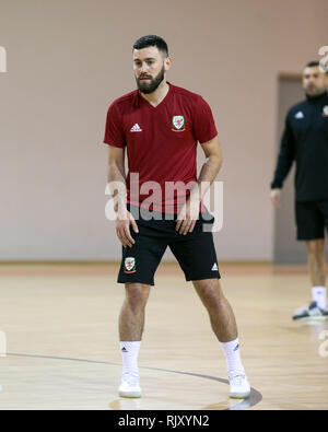2020 FIFA Futsal-Weltmeisterschaft Qualifier. Wales Kader Züge bei der FUTSAL ARENA FMF vor Ihren 3-Spiel Turnier vs Rivalen, Moldawien, Finnland und Keine Stockfoto