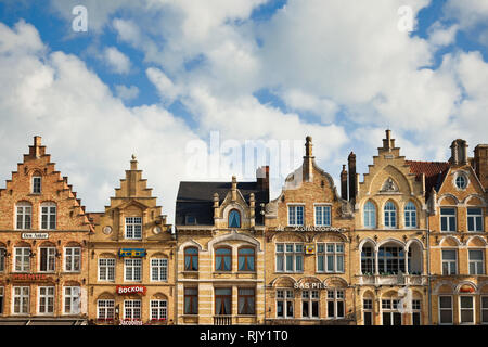 Flämischen Architektur in Ypern, Belgien Stockfoto