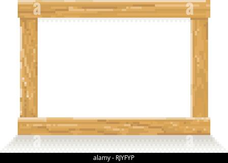 Holz- Pixel Kunst Hintergrund Zeichen Stock Vektor