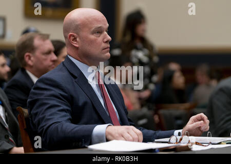 Washington, District of Columbia, USA. 8 Feb, 2019. Der Attorney General Matthew WHITAKER bezeugt vor dem Haus Schiedsausschuss. Quelle: Douglas Christian/ZUMA Draht/Alamy leben Nachrichten Stockfoto