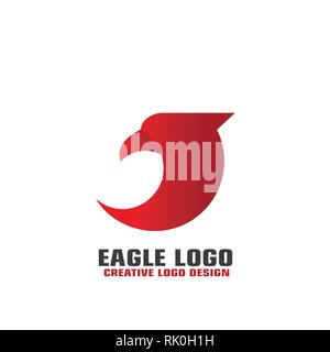 Red Eagle Logo Schablone, auf weißem Hintergrund, Vektor eagle head Icon. Stock Vektor