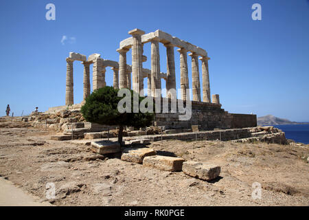 Attika Griechenland Sounion Tempel des Poseidon Stockfoto