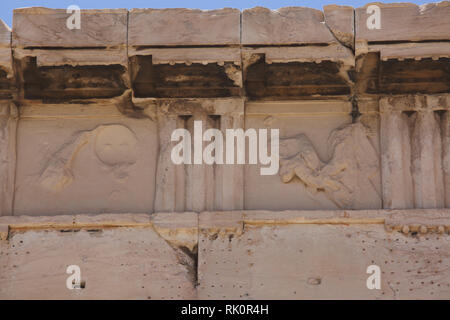 Akropolis Athen Griechenland Details auf den Parthenon Stockfoto