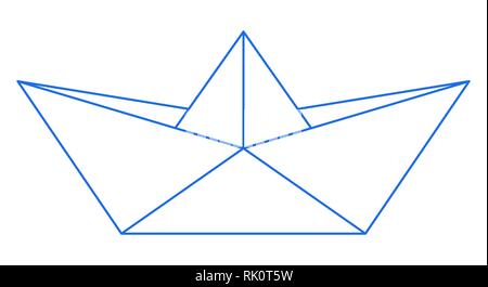 Abbildung: Die Kontur gefaltetes Papier Boot Stock Vektor