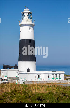 Die alderney Mannez Leuchtturm gebaut in 1912 und kontrolliert aus der Ferne aus dem Vereinigten Königreich. Stockfoto