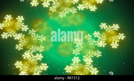 Ätherische Blüten in Grün nebula, computer-generierte Zusammenfassung Hintergrund, 3D-Rendering Stockfoto