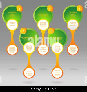 Glas vektor Umläufe Info-Grafik mit gelben und grünen Etikett Vorlage für Web und Print Dekoration, Verkauf Zeichen oder Rabatt Plakat kreatives Design Stock Vektor