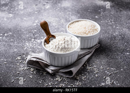 Gesundes glutenfreies Reismehl Stockfoto