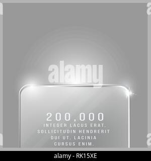 Glas transparent Vektor Rechteck teil Etikettenvorlage für Web und Print Dekoration, Verkauf Zeichen oder Rabatt Plakat kreatives Design. Stock Vektor