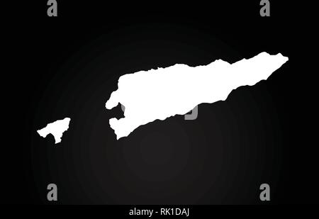 Osttimor schwarz und weiß Land grenze Karte Logo Design. Schwarzer Hintergrund Stock Vektor