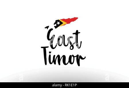 Osttimor Land großen Text mit Fahne im Inneren Karte geeignet für ein Logo Icon Design Stock Vektor